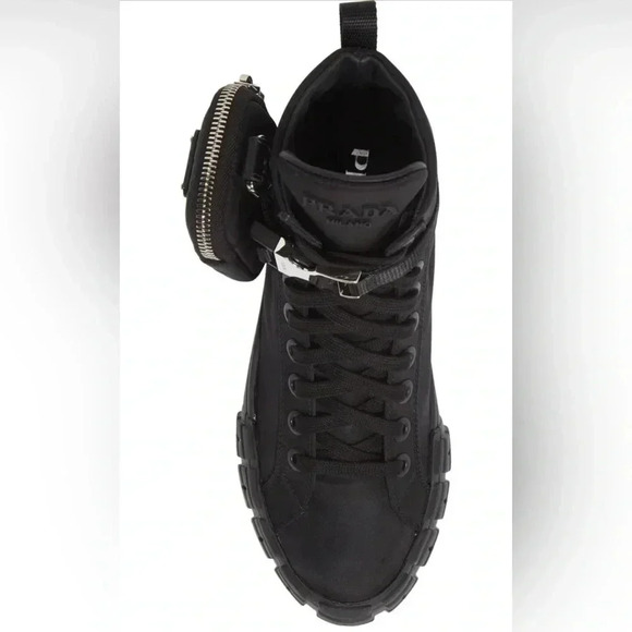 PRADA Wheel High Too Combat Sneaker with Pouch, Size 8US - Picture 3 of 12